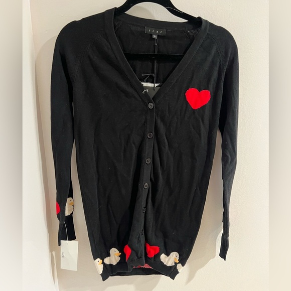 Black Heart and Swan Cardigan - Picture 2 of 5